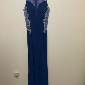 Jaaz Couture Side Slit jersey Mermaid  Sz 0 Lined Elegant Formal Dress